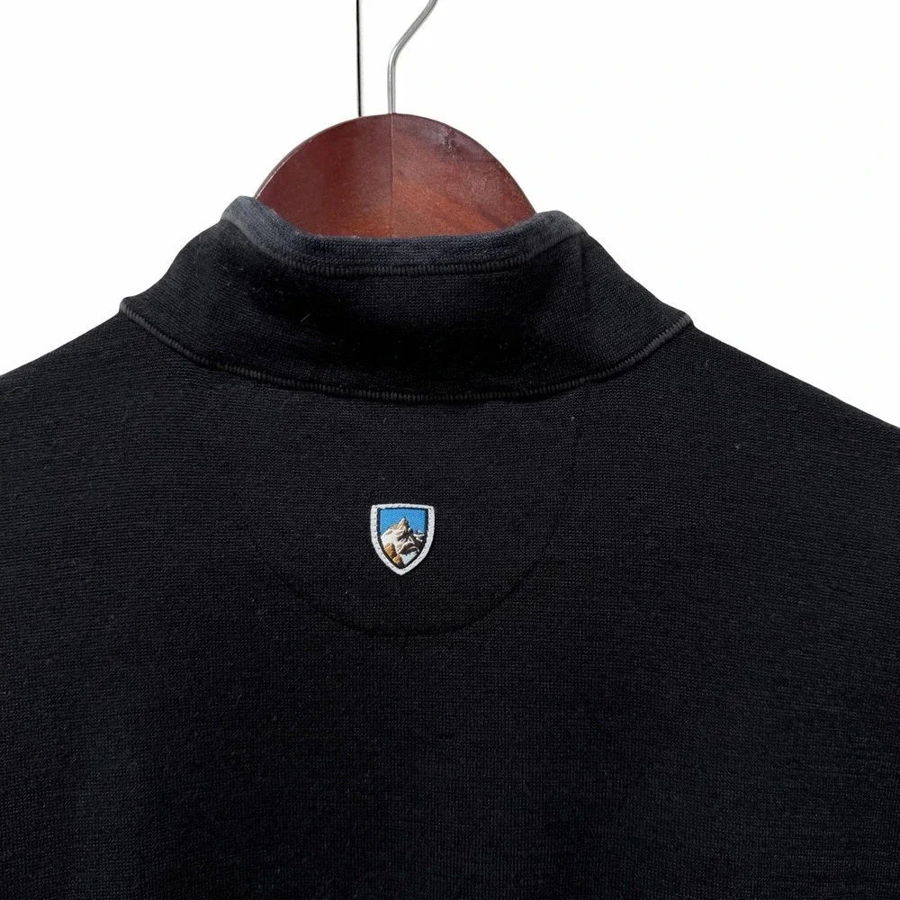 Kuhl Mens Ryzer‎ 1/4 Zip Pullover Base Layer Shirt Size M Black Gray Outdoors